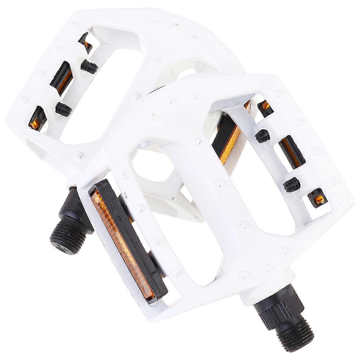 Aluminium Alloy Bicycle Pedals with Single Rolling Ball Bearing – Stable & Easy to Install Bike Pedal Accessory for Road and Cruiser Bikes – Milk