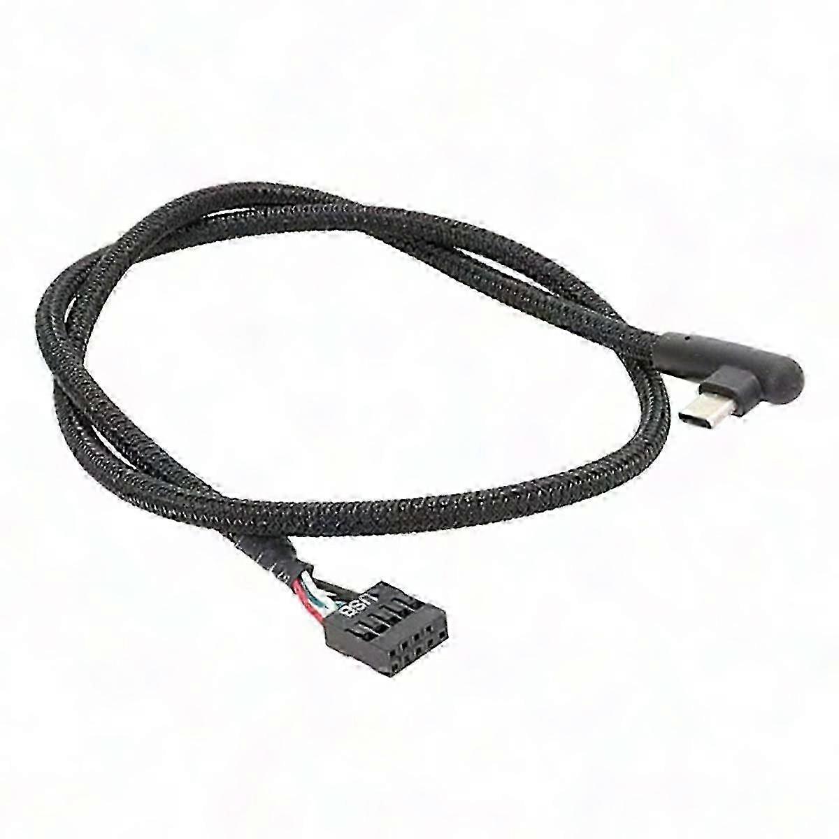 1Pcs USB 9Pin to Type C Cable for Computer Motherboard - Anti-Shielding Mesh for Stability