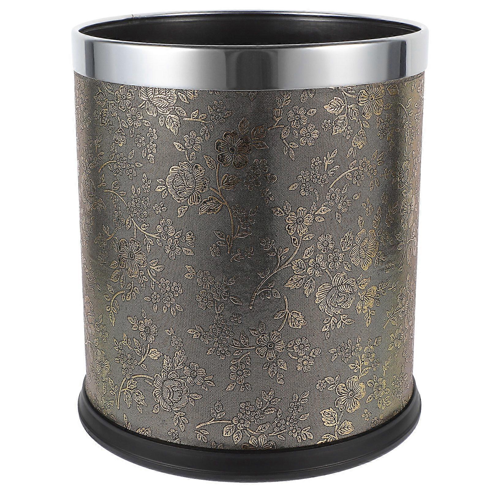 Decorative Garbage Basket Double Layer Trash Bin Lidless Waste Paper Basket