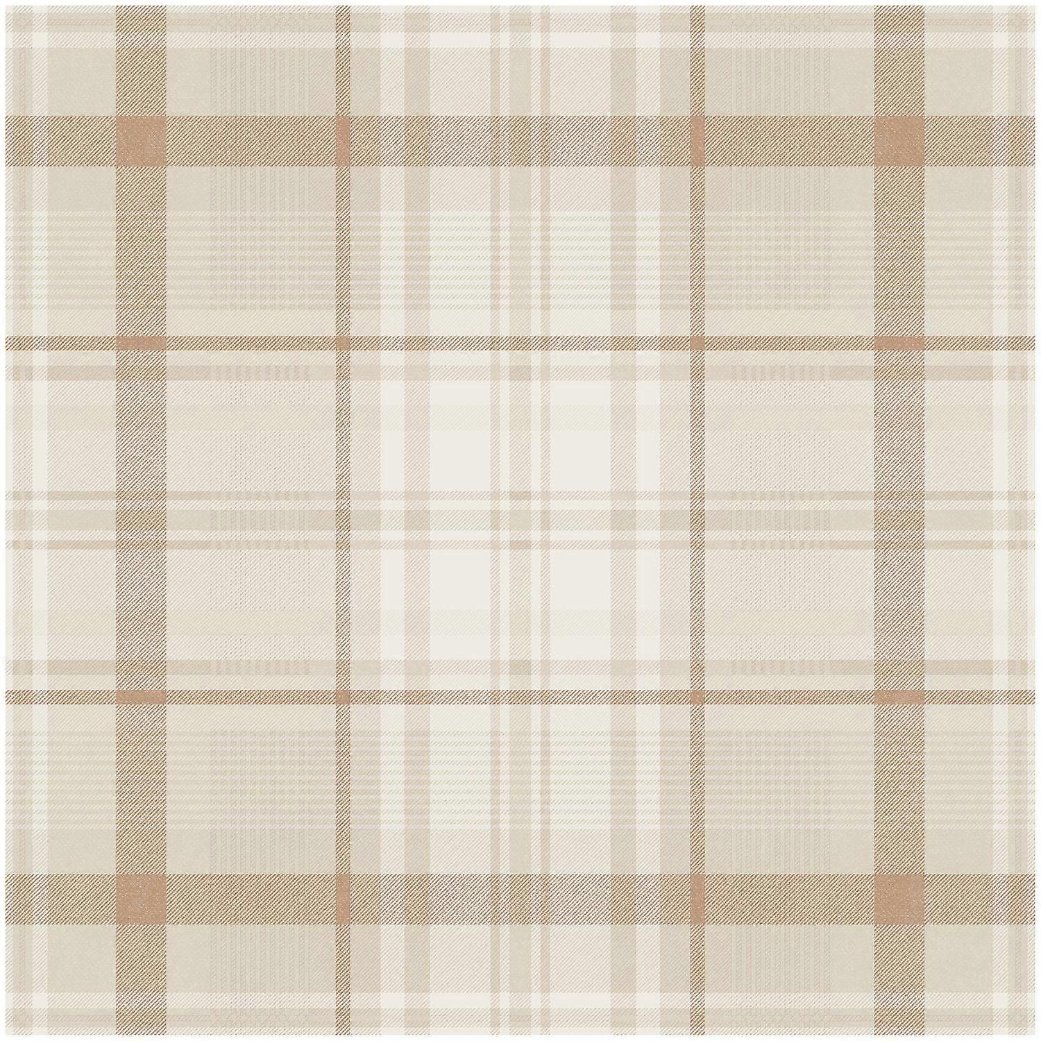 Holden Decor Kirkham Check Orange Wallpaper