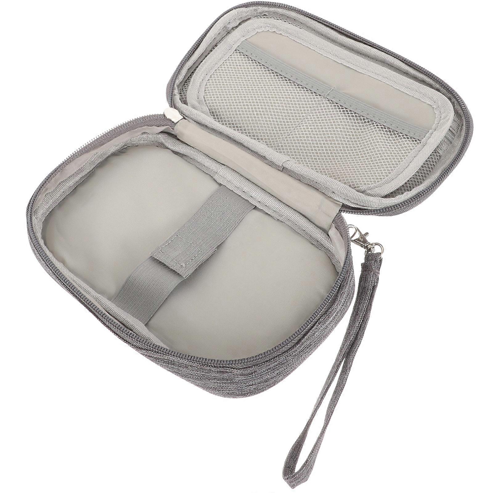 Electronics Accessory Bag Electronic Organizer Pouch Cable Management 18x11cm Grey Scratch Protection 1Pcs