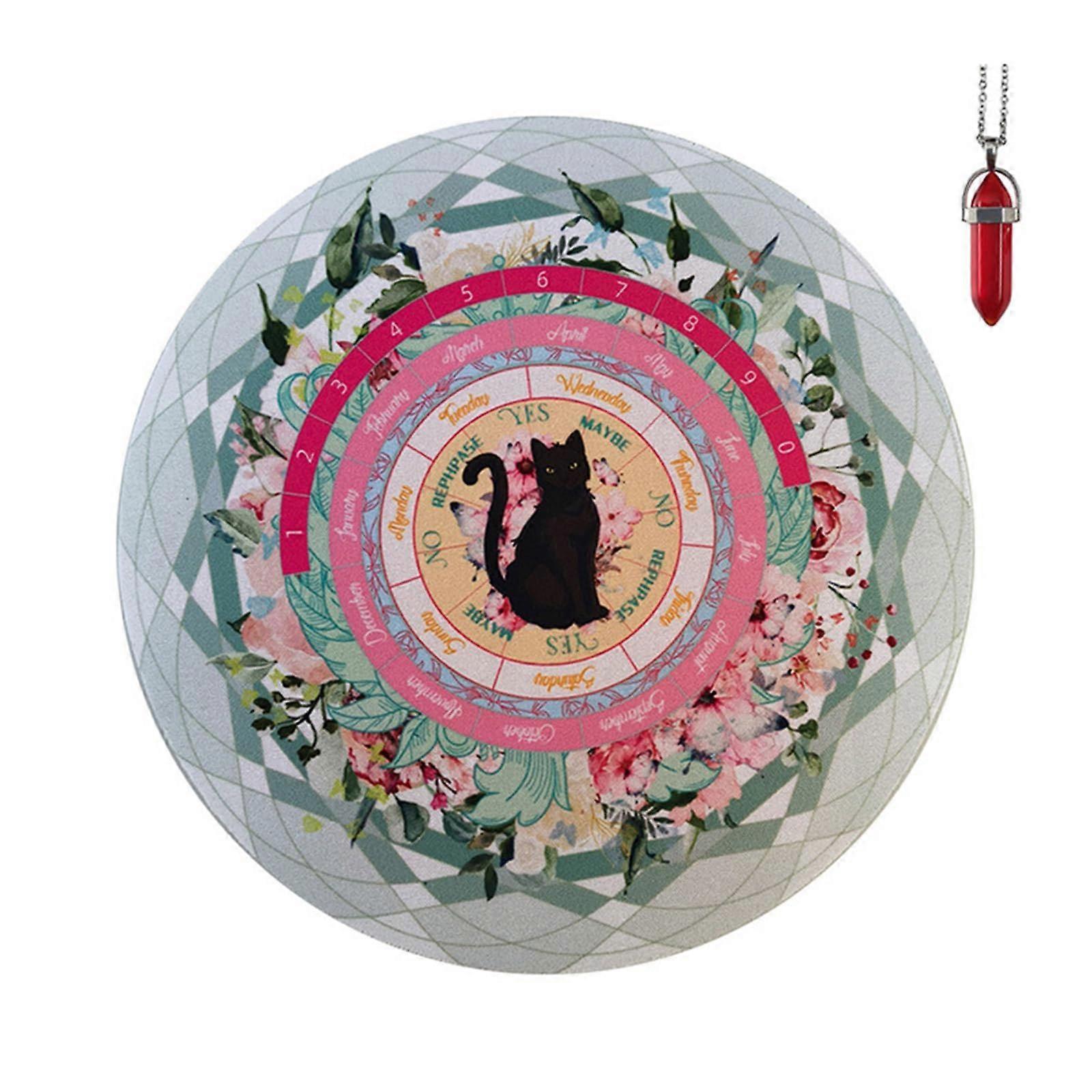 Kitten Pattern Astrology Pendulum Mat Mouse Pad Tarot Cushion Pendant
