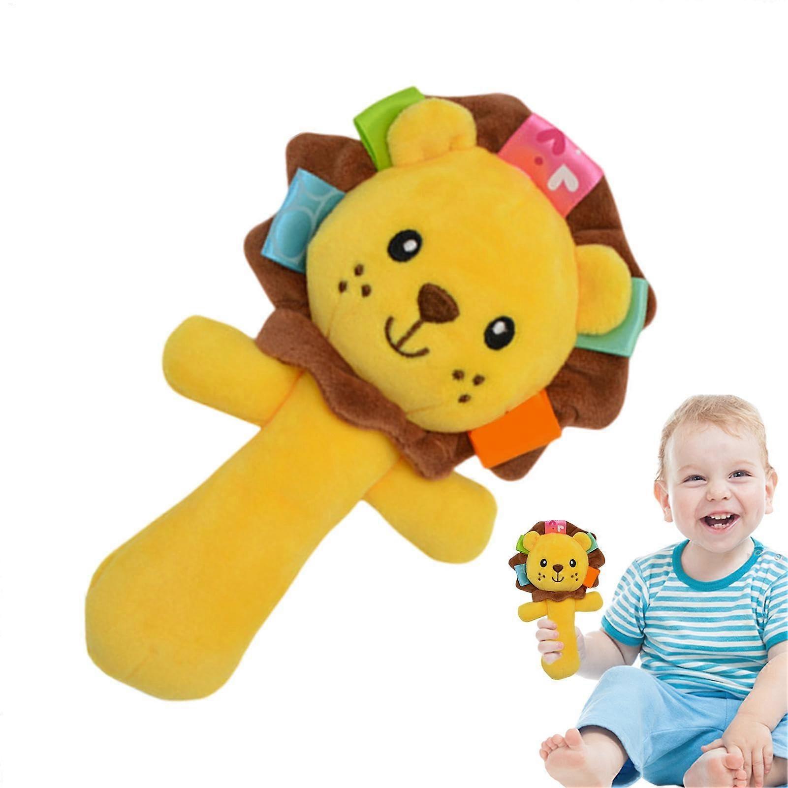 Plush cartoon animal rattle, Soft baby items, Portable developmental toy