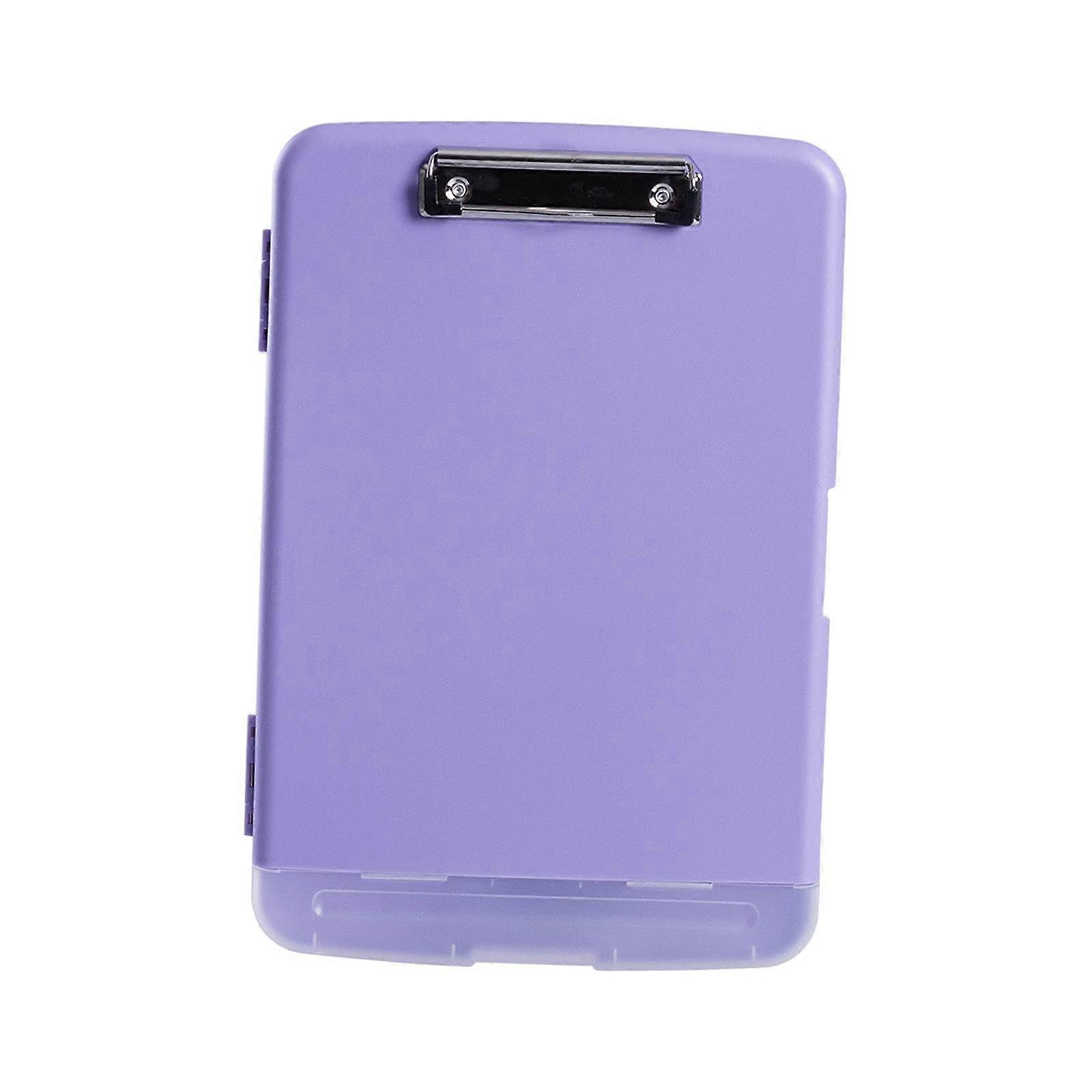 Clipboard with Storage and Pen Holder, Clipboard Organizer in A4 Format, PP, Multifunctional Clipboard for Nursing, Light Purple