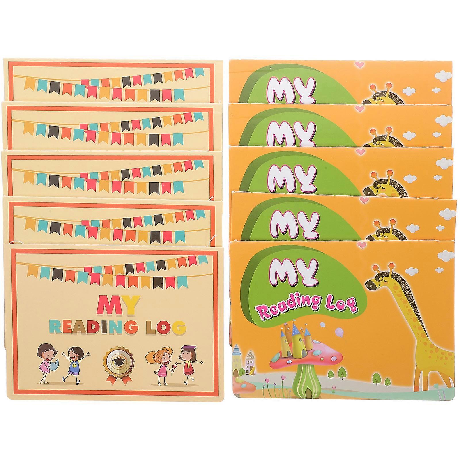 Reading Logs For Kids Educational Bankbook Develop Habits Proper Size Design Assorted Color 10Pcs