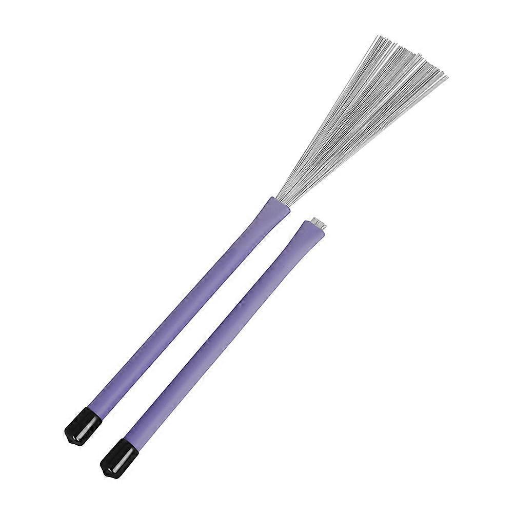 Drum Brushes Retractable 1 Pair For Drummers Jazz Drums 36.00X1.80X1.50CM Purple Retractable 1Pair