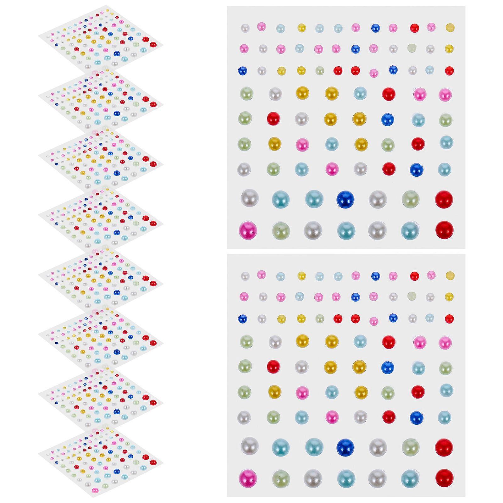 Rhinestone Sheet Self Adhesive Face Gems Stickers Easy to Remove Colorful 10 Sheets