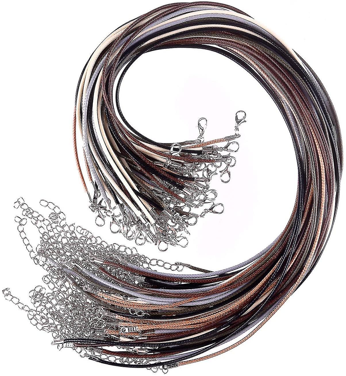 Pxcl 60 Pcs Colar de Colar Encerado Cordão com Clasp 6 Cores Variadas Colar Colar Acessórios Colar De Corda