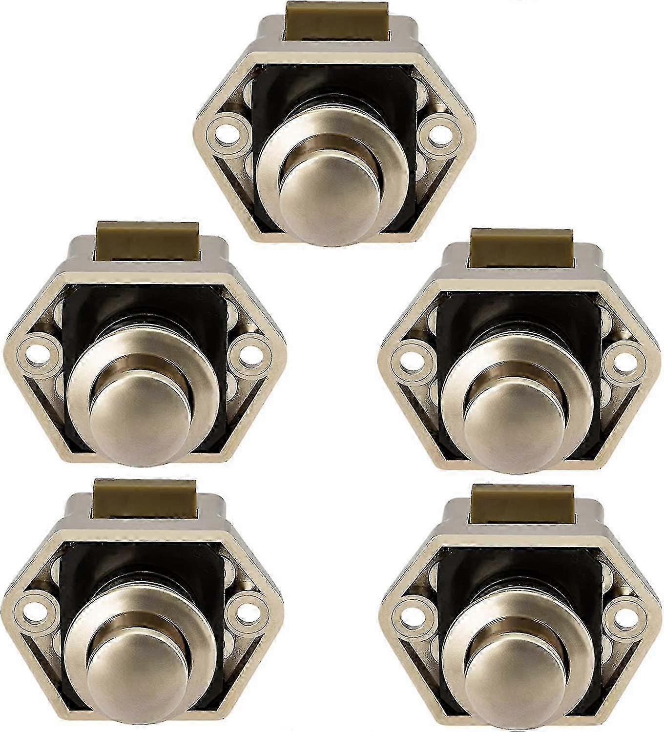 2025 Push Button Camper - Latch Lock Knob Closure Door Cupboard For Rv Motor Caravan 5 Pieces (nickel)