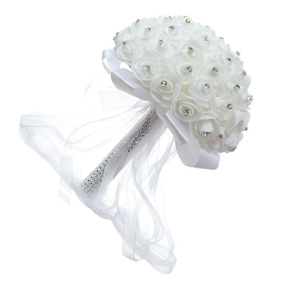 White Artificial Bridal Bouquet for Wedding Decor 1Pcs
