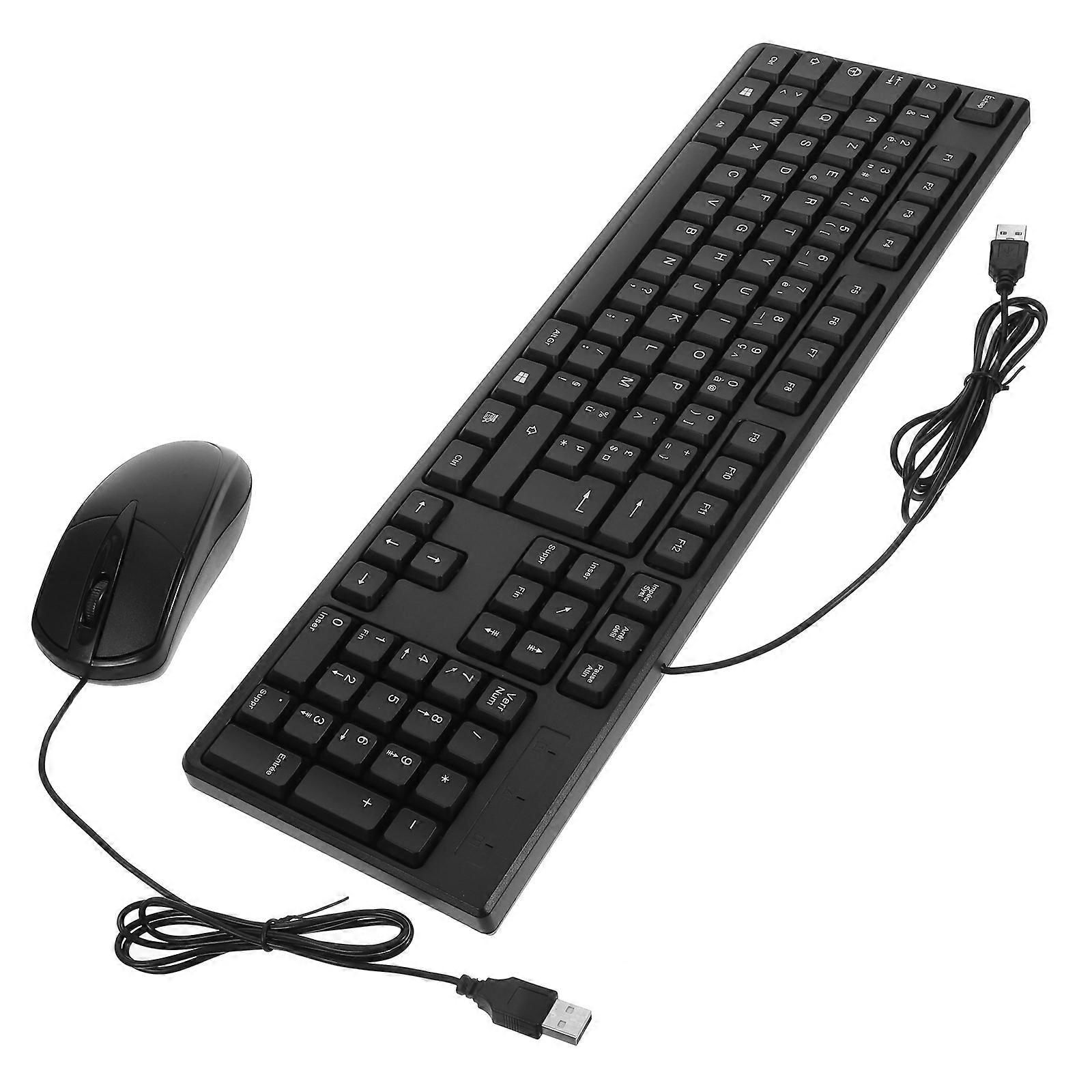 Computer Keyboard And Mouse Set For Office Work Black 44X13.5X2.5CM Built-In Number Pad 1Set