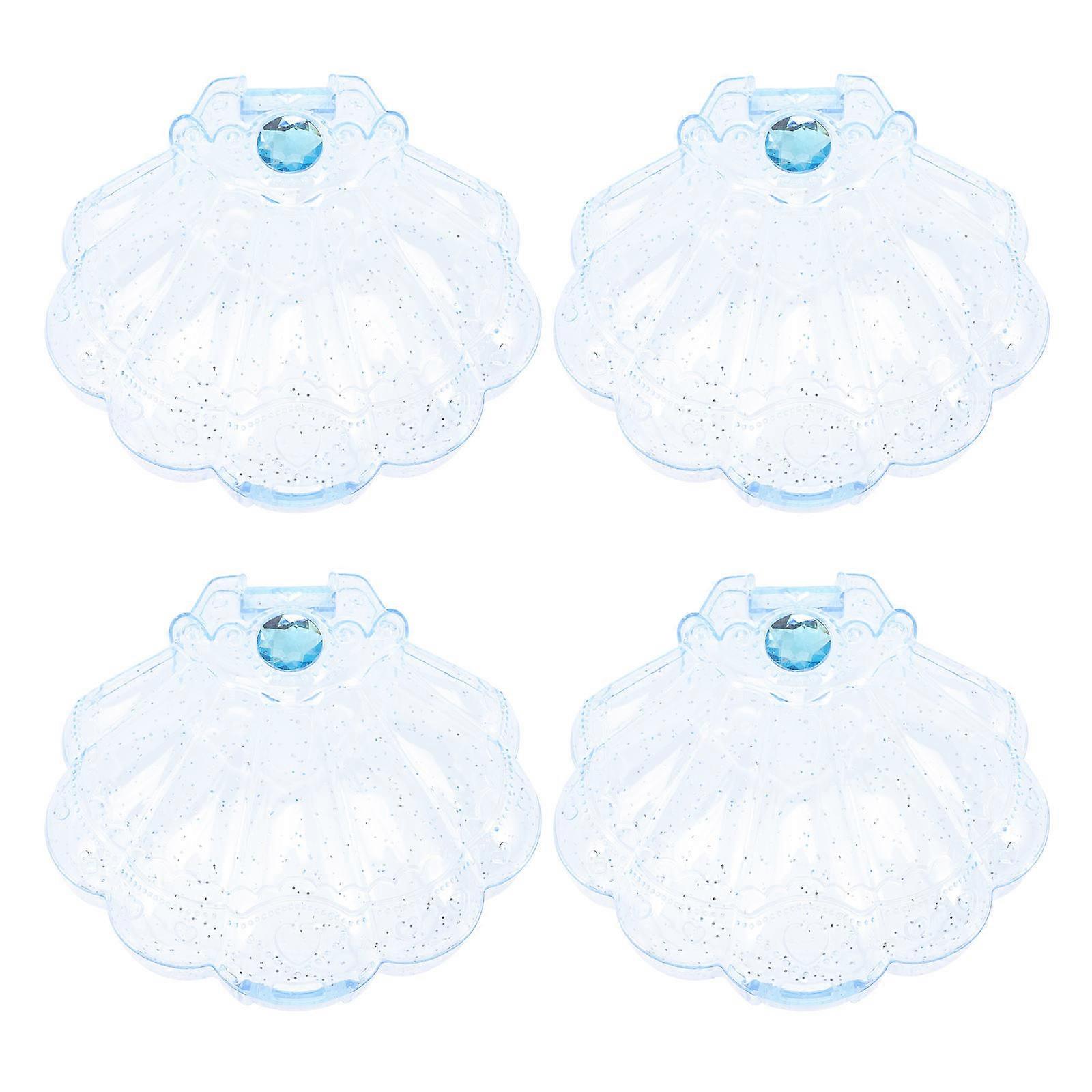 Shell Shaped Plastic Candy Box For DIY Packaging Using Clear Design With 4Pcs Size 11x10cm For Children Storage