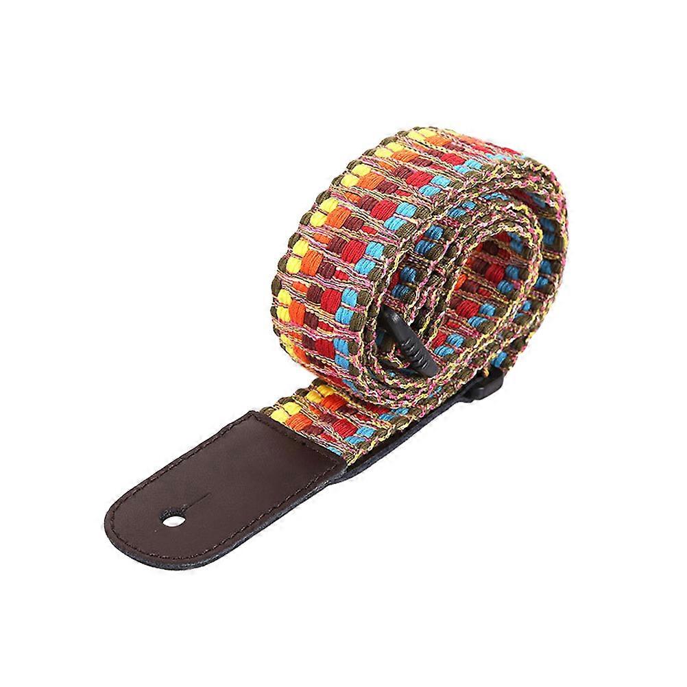 Ukulele Strap with Colorful Braided Pattern Made of Soft Cloth Adjustable for Ukulele Use 35.4 inch to 59 inch