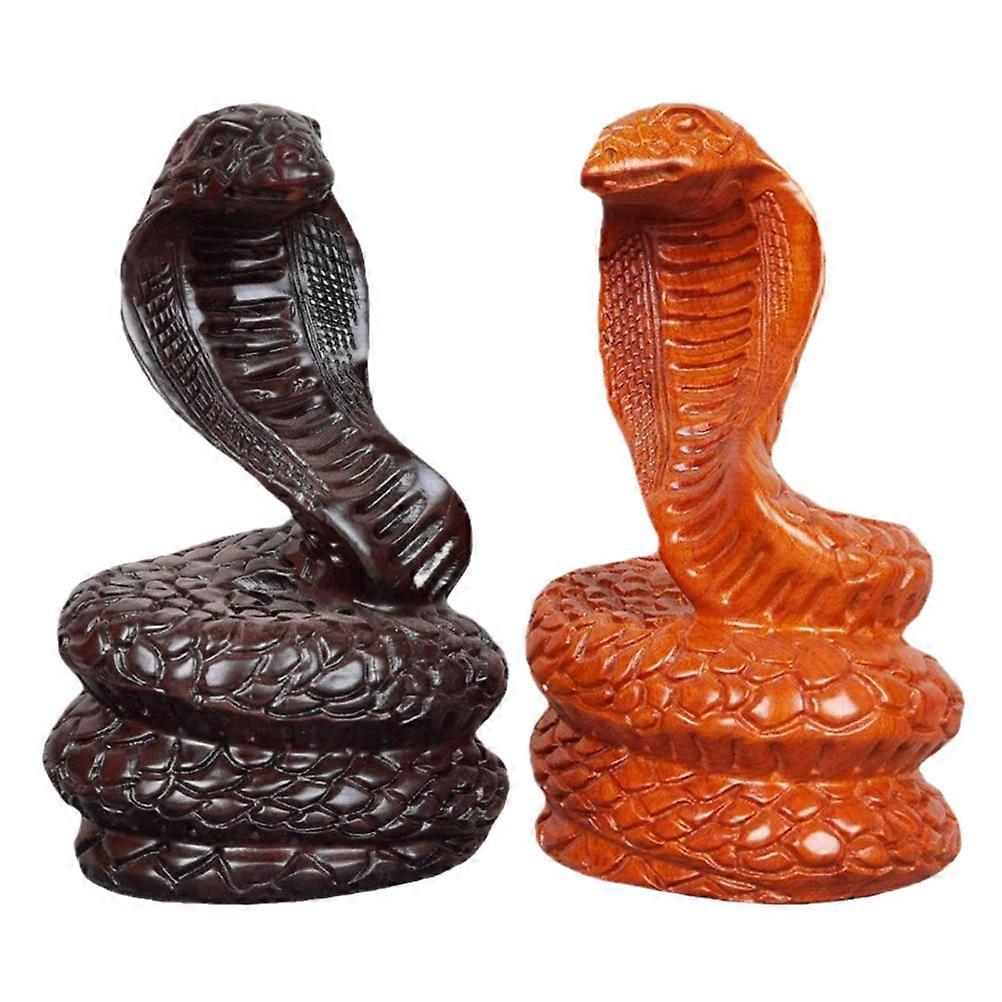 Snake Shape Feng Shui Statue 2Pcs Animal Figurine For Home Office 8Cm Assorted Color Unique Touch