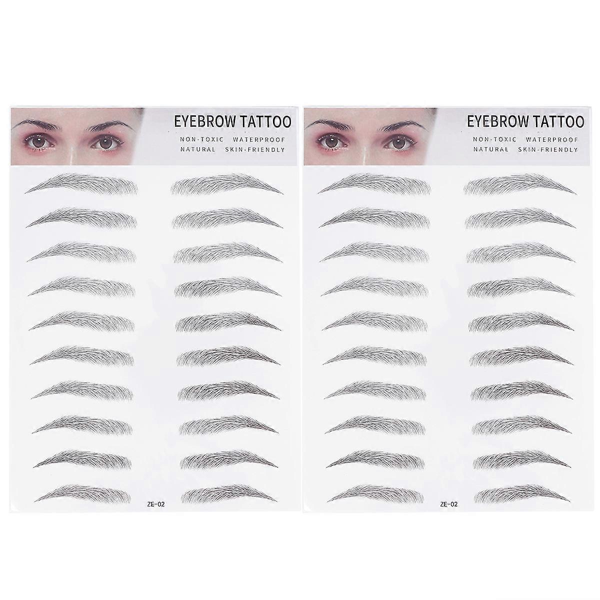 2pcs Black Imitation Eyebrow Transfer Stickers Easy to Use Eyebrow Tool for Makeup Paper Material