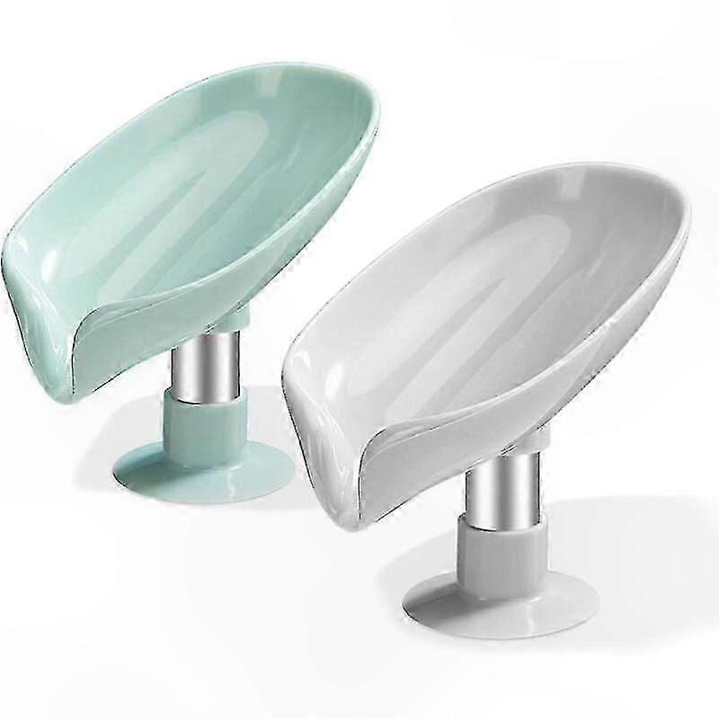 Soap Dish with Suction Cups, 2-Pack Shower and Kitchen Holders, Quick-Dry and Drainable Design for Easy Maintenance