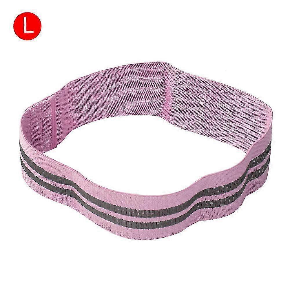 Unisex Non-Slip Hip Resistance Band Loop - Pink Circle Gym & Yoga Fitness Exercise Band (Large Size)
