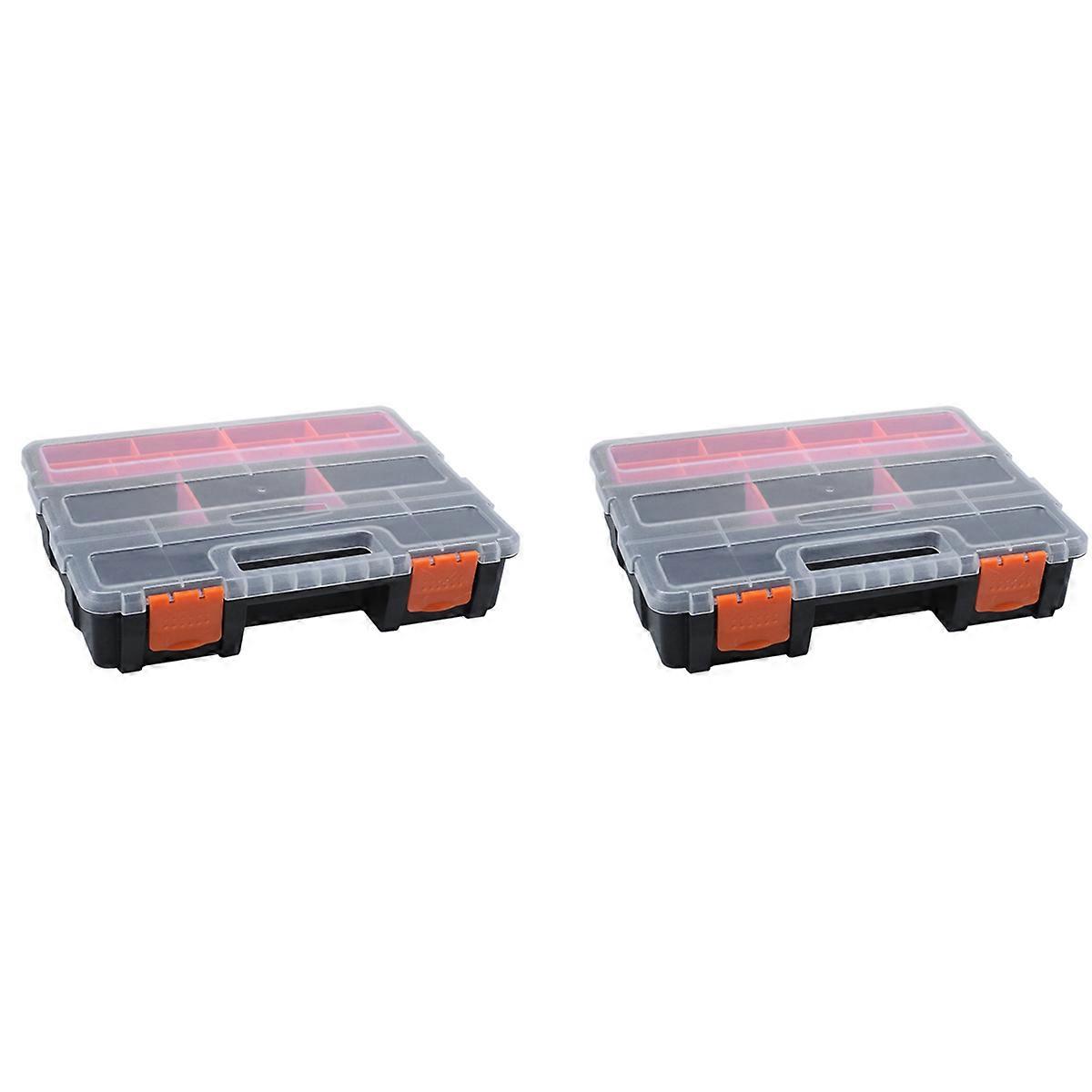 2X F-290 Portable Plastic Tool Parts Box Screw Storage Box Electronic Component Box Compartment Box