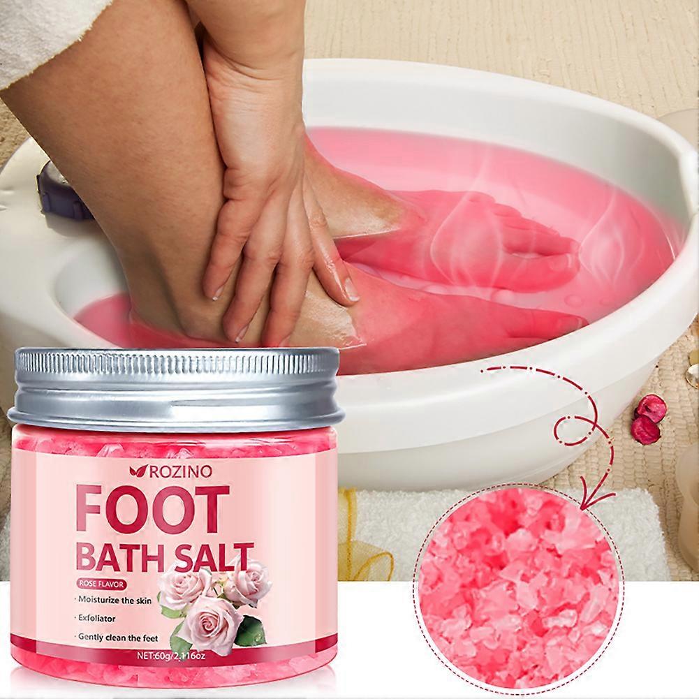 Rose Infused Sea Salt Bath Soak - Deep Cleansing Salt with Rose Extract for Manicure & Pedicure Care