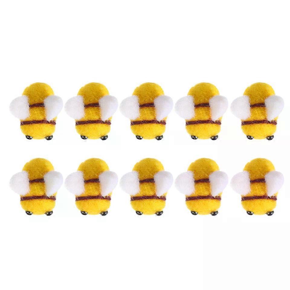 Wool Felt DIY Handmade Small Bee Accessories, 10PCS Hat Decorative Craft Materials