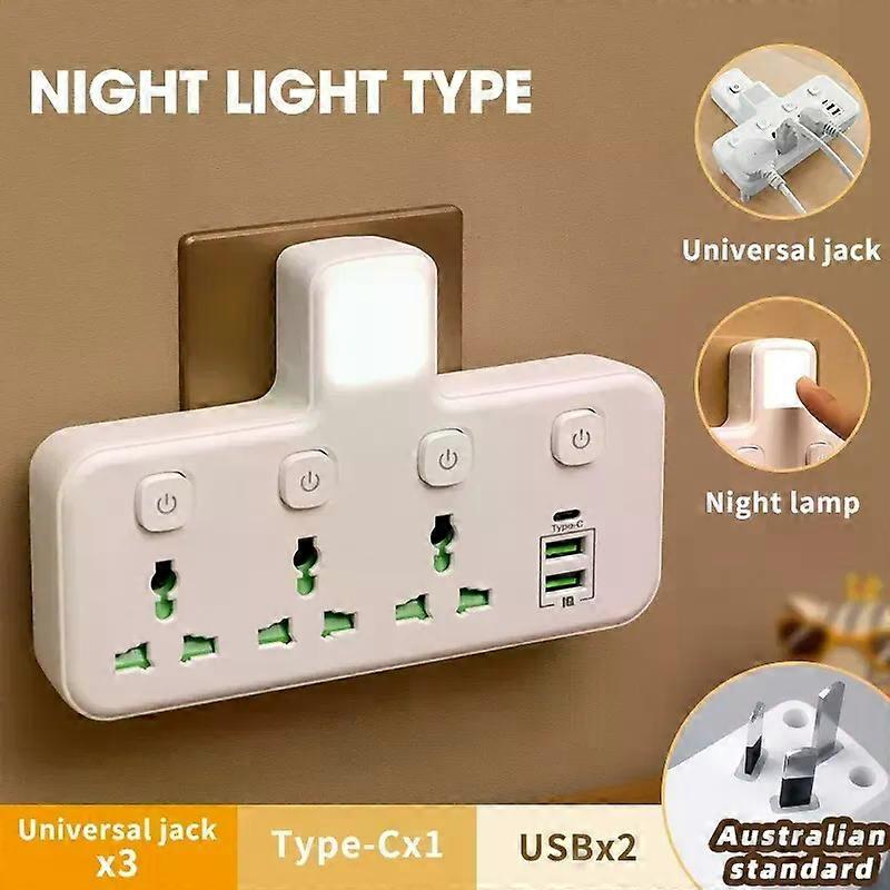 EU UK AU US Plug AC Outlet Power Strip Multiprise Wall Socket Universal Network Filter USB Cherger Separate Switch Light Adapter