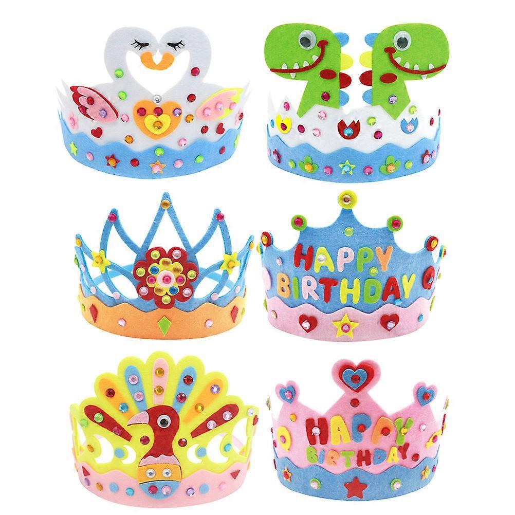 Crown Headdress DIY Accessories For Children's Birthday And Baby Shower 12x12cm 6Pcs