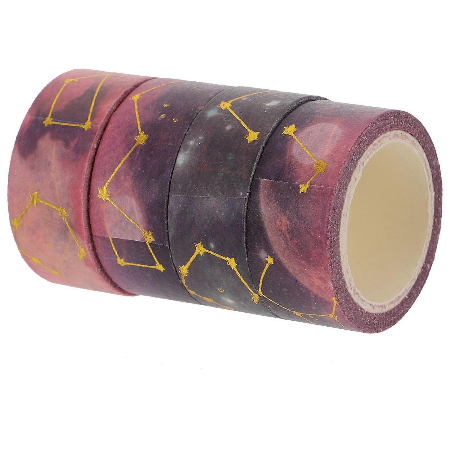 Adhesive Paper Tape For DIY 4 Rolls Per Set Ideal For Gift Wrapping And Calendar Highlighting 500X1.5Cm