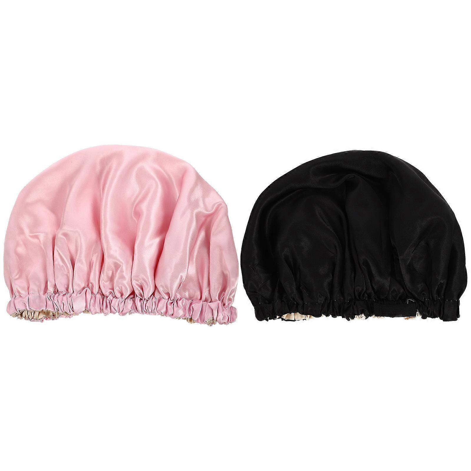Chic Satin Sleep Hats For Daily Cleaning Adults Hair Wrap Assorted Color 2Pack