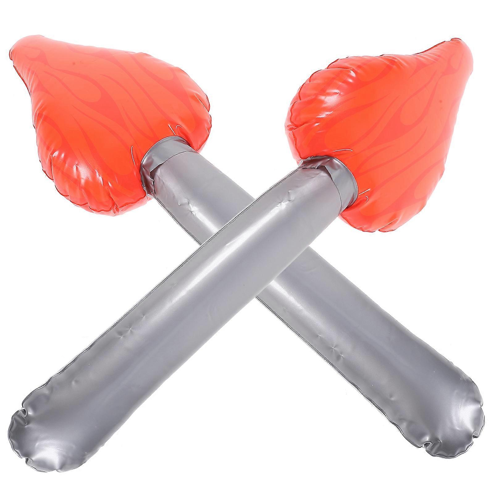 Decorative Torch 2Pcs Inflatable Torch Ornaments Multi Sports Meeting Start Ceremony 42X12X4CM Torch Shape Props