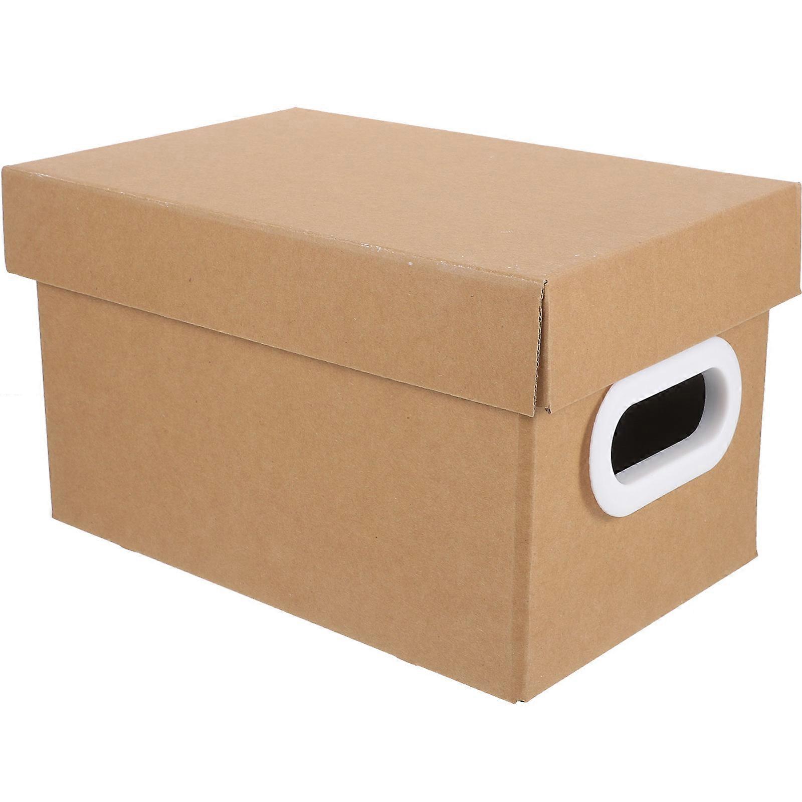 Rectangular Kraft Storage Box With Lid For General Users In Home And Office 27X18X16Cm Thickened Design For Gift Packaging 1Set
