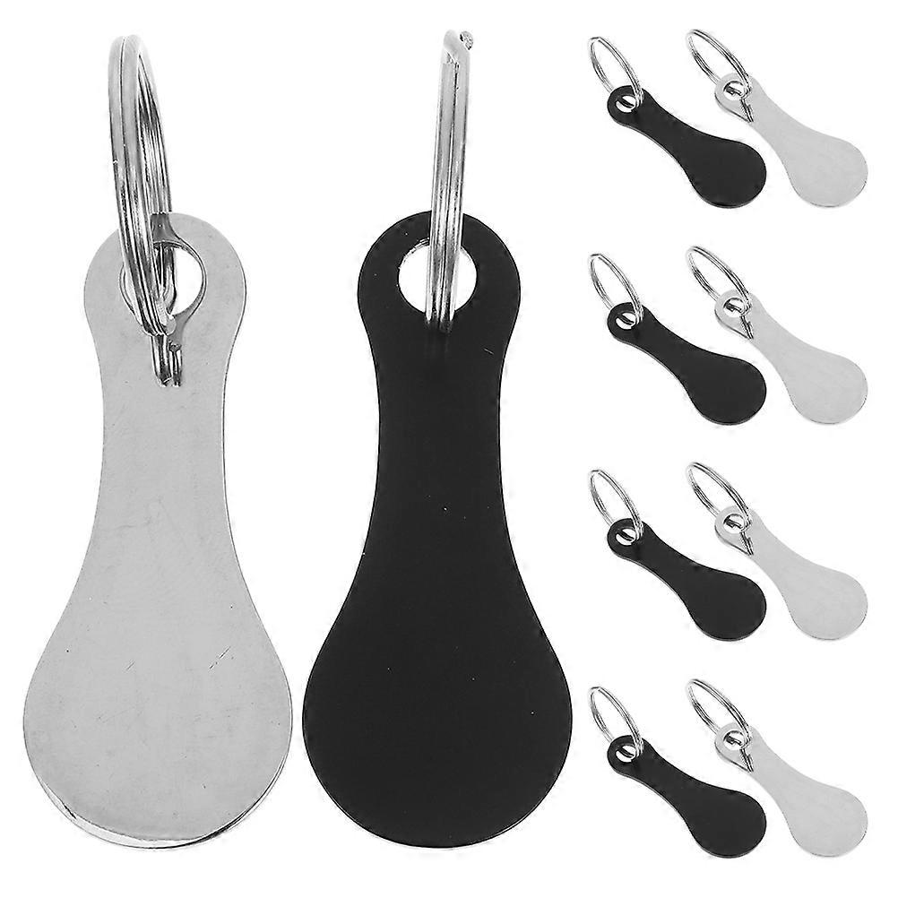 10pcs Stainless Steel Shopping Trolley Token Keychain for Grocery Cart Unlocking – Scratch Resistant & Convenient Key Ring for Smooth Shopping
