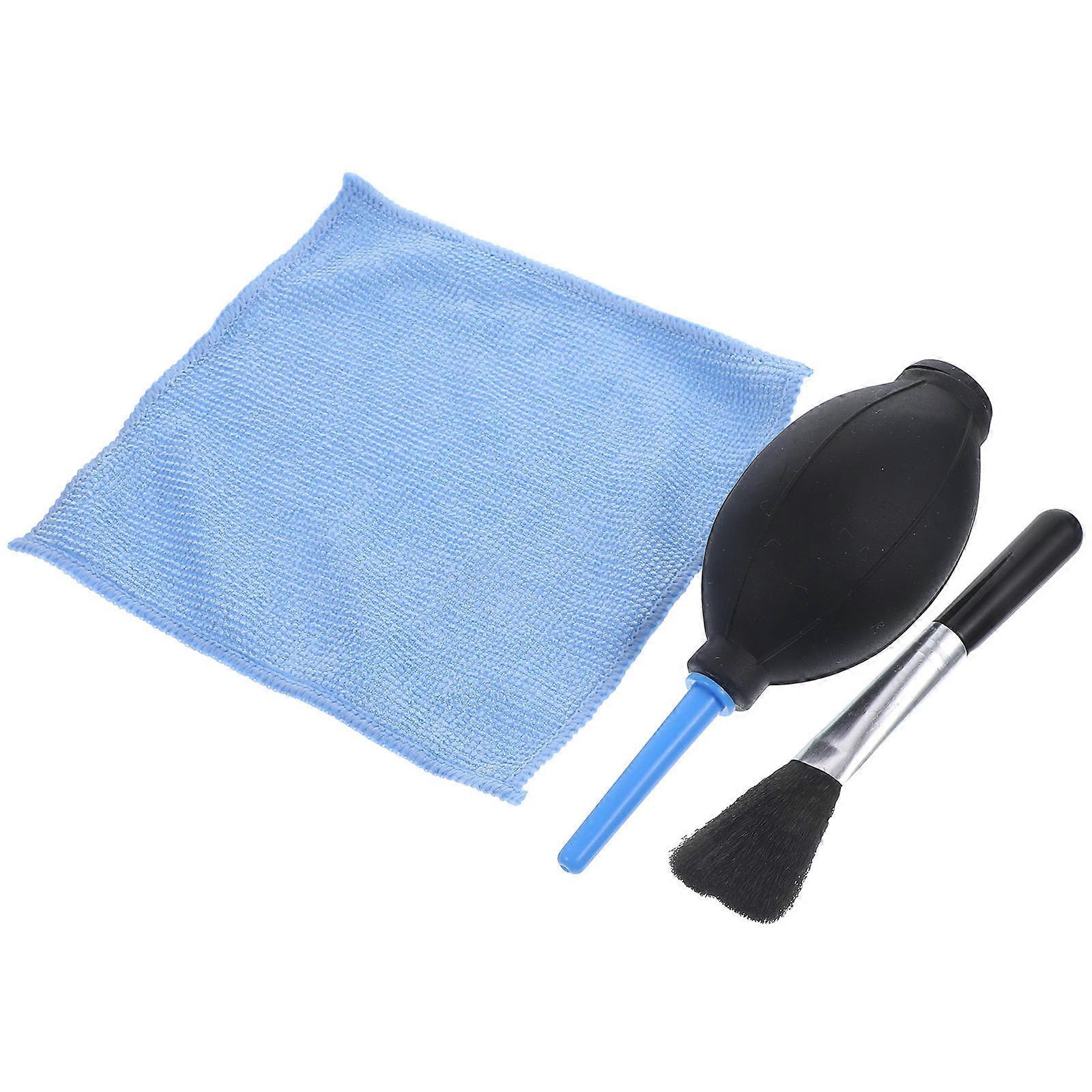 Silicone Air Blower Pump Camera Lens Dust Cleaner and Cleaning Cloth Brush Set