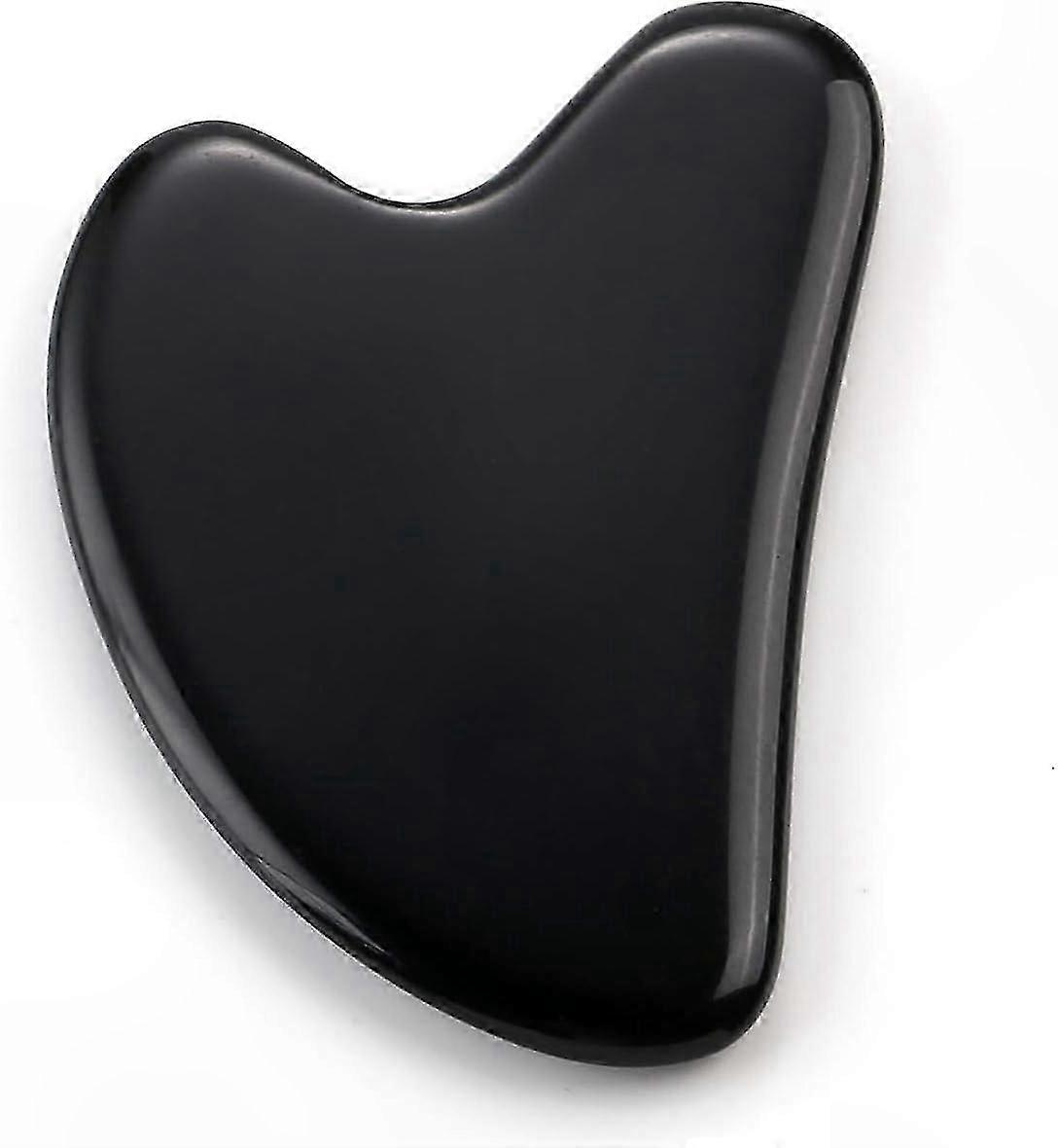 Obsidian Heart-Shaped Gua Sha Massage Tool for Facial Relaxation and Wellness Care Routine