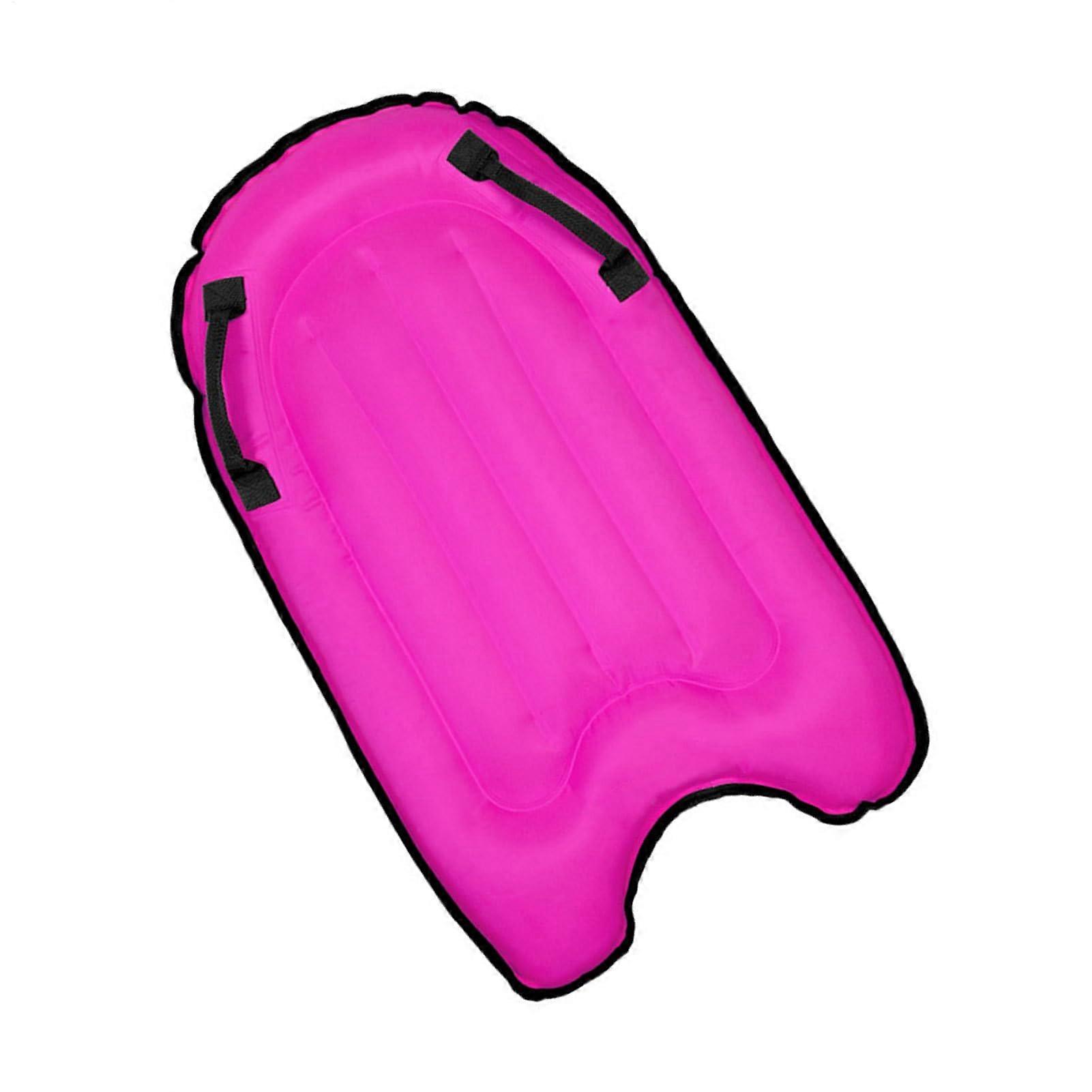 Portable Inflatable Surfboard with Handle, Pink Foldable Bodyboard for Pool, Floating Mattress Toy, Lightweight Design