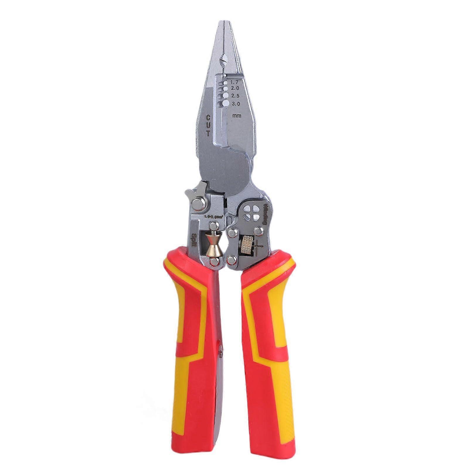Wire stripper, wire stripping with voltage tester, cable cutter with wire strippers, with crimper, police.