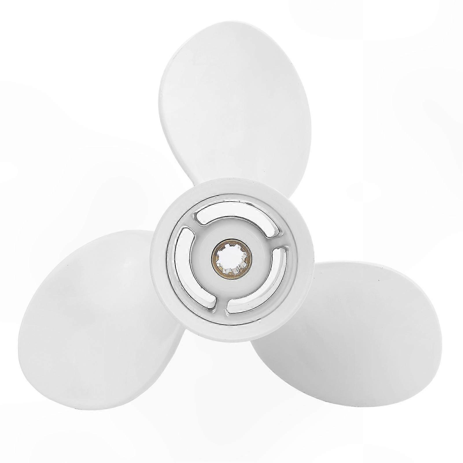 10in 3-Blade Outboard Propeller with 8 Tooth Spline, Compatible with 9.9/15hp Engines
