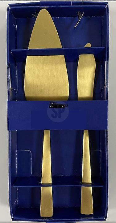 Tårtspade Tårtkniv Set Guld