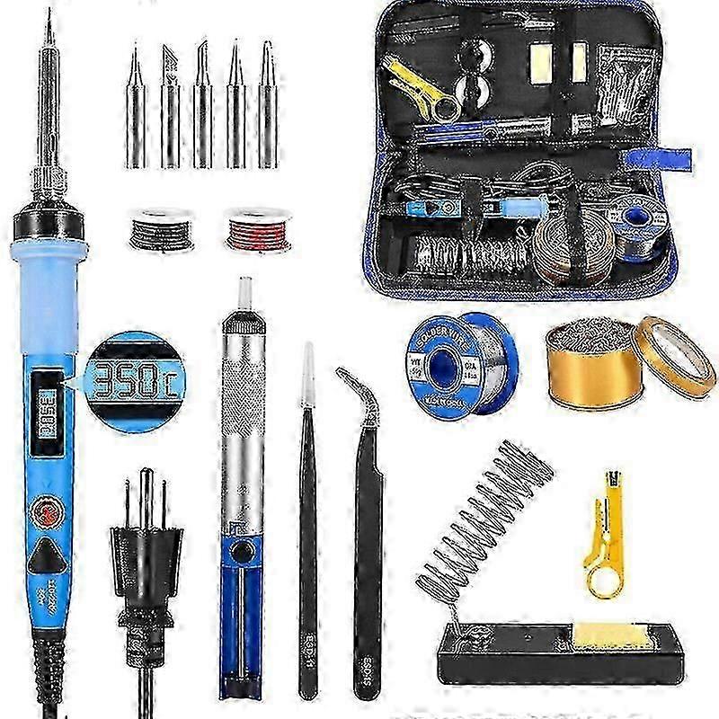 80W Soldering Iron Set with Wire Stand and Temperature Control