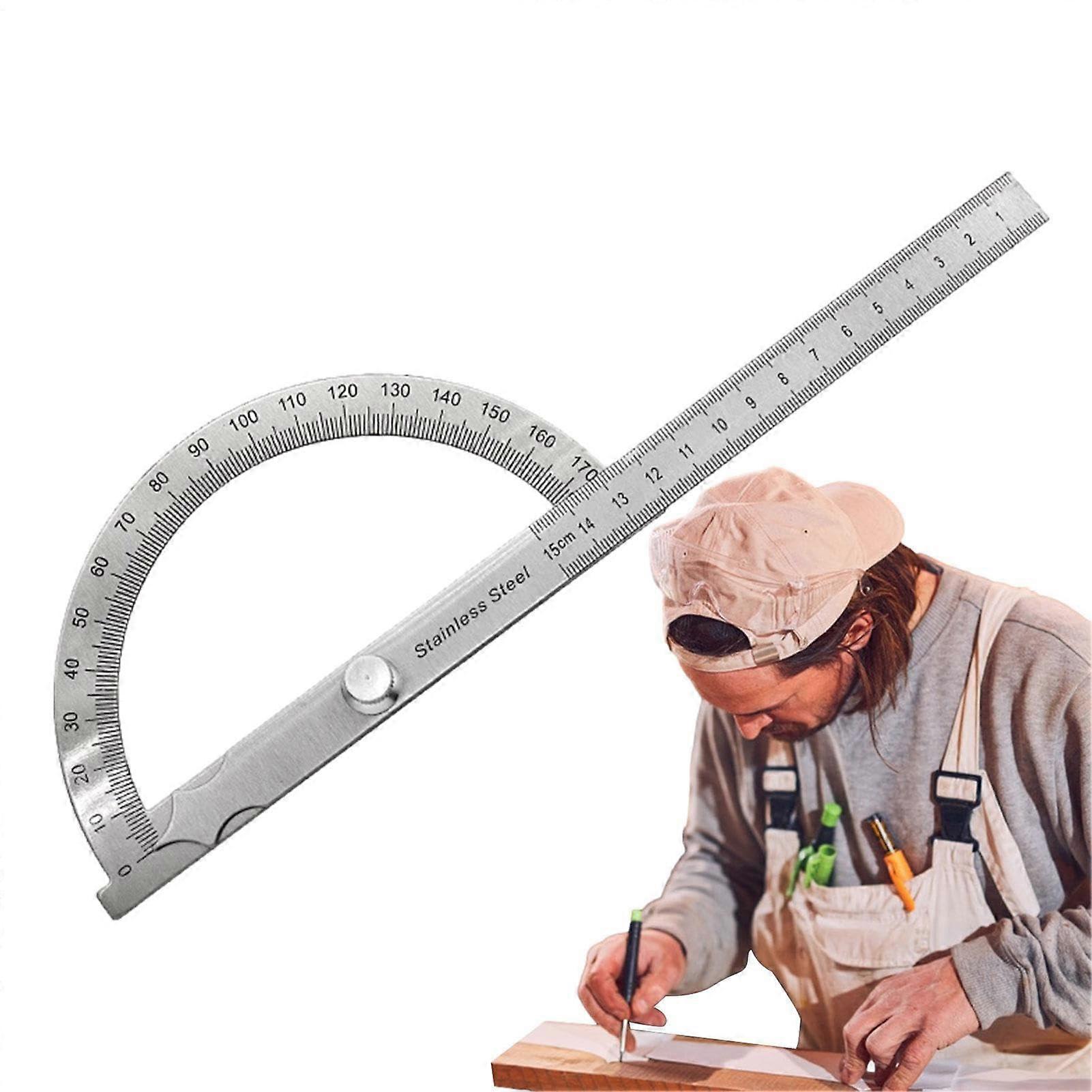 Angle Gauge for Woodworking 180 Degree Angle Ruler Finder Angle Measuring Tool 15cm Hollow