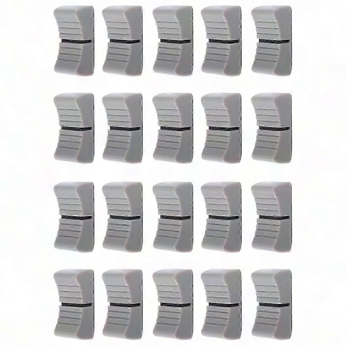 20Pcs 24mmx11mmx10mm Gray Console Mixer Slider Fader Knobs Replacement for Potentiometer with Black Mark