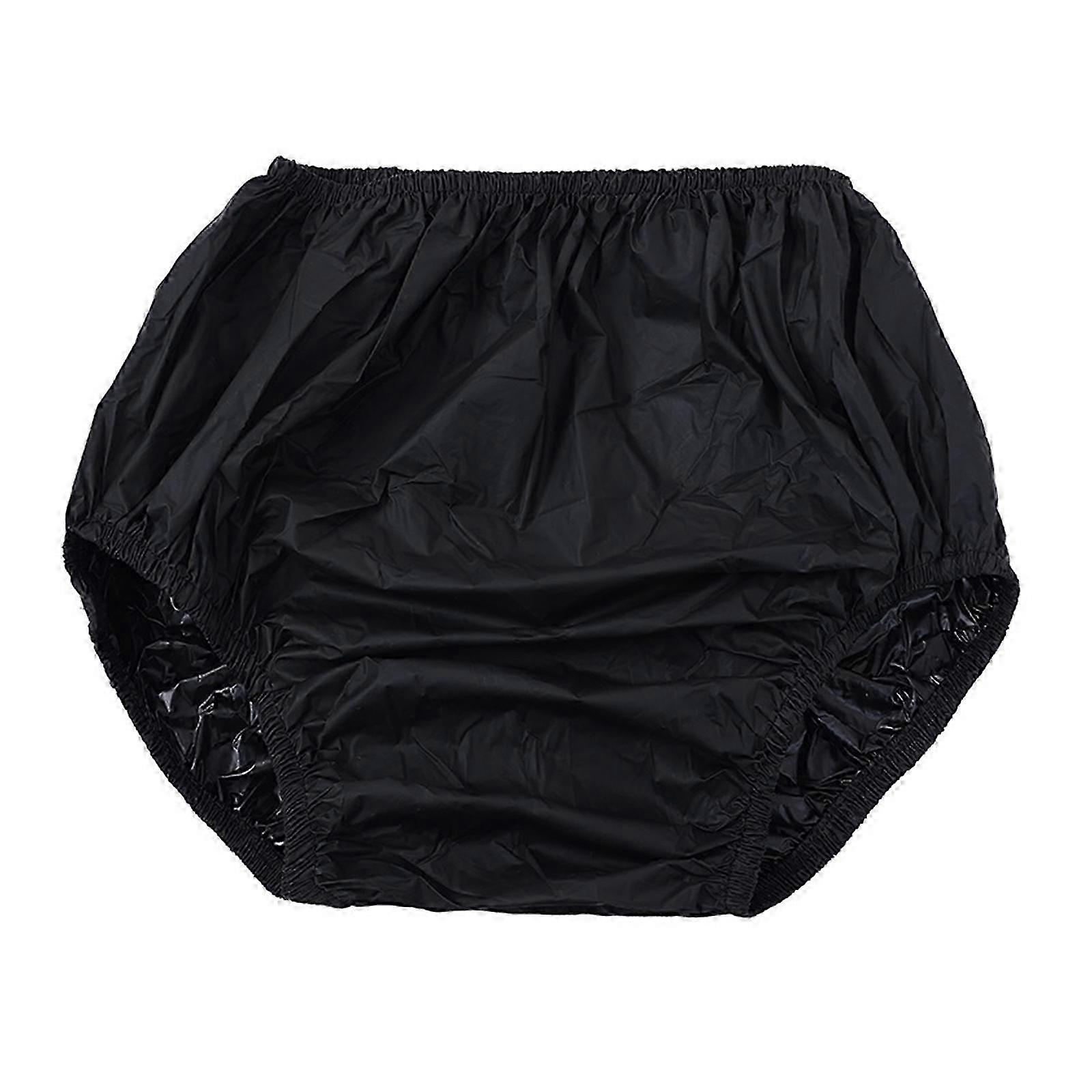 失禁用大人用プラスチックパンツ - 伸縮性ウエストバンド付き漏れ防止再利用可能なおむつカバー、耐水性下着ブリーフ (ホワイト、XL)