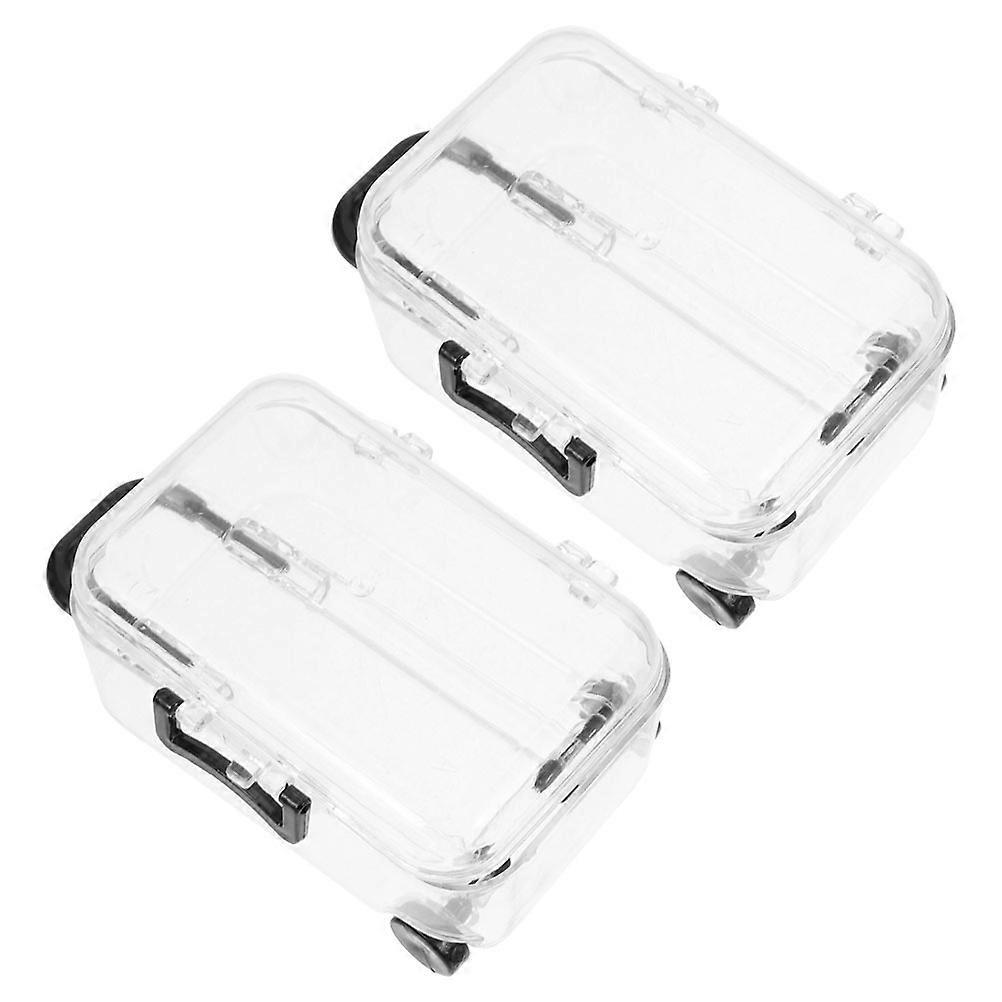 Mini Suitcase Party Favor Box for Organizing Small Items 2Pcs Transparent