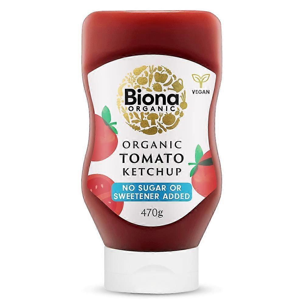 Ketchup Biona Tomates - Sans sucres ajoutés - Bio - Format souple 470 g - Lot de 3
