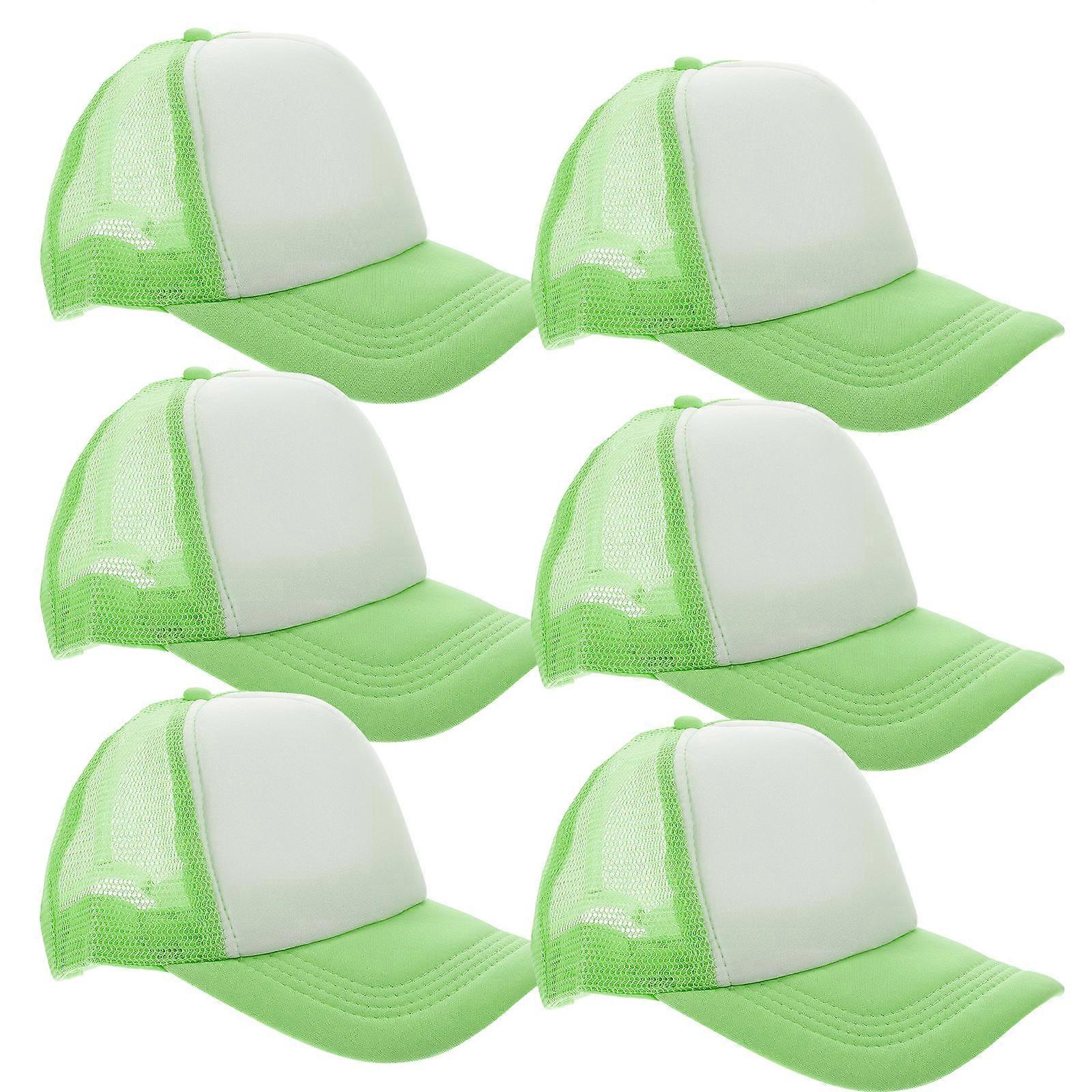 Heat Transfer Hat Mesh Design Baseball Cap for Camping Polyester Green with Breathable Function 10Pack
