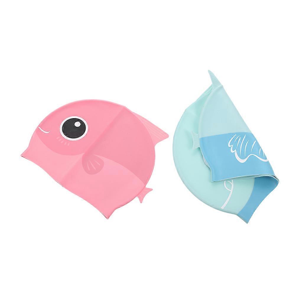 Silicone Swimming Hat with Elastic Band for Baby Adorable Cartoon Design Lightweight and