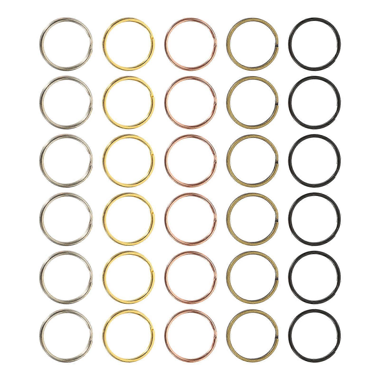 Metal Keyring Key Pendant Circular Split Rings for Women and Men Assorted Alloy Material Key Holder 200Pcs