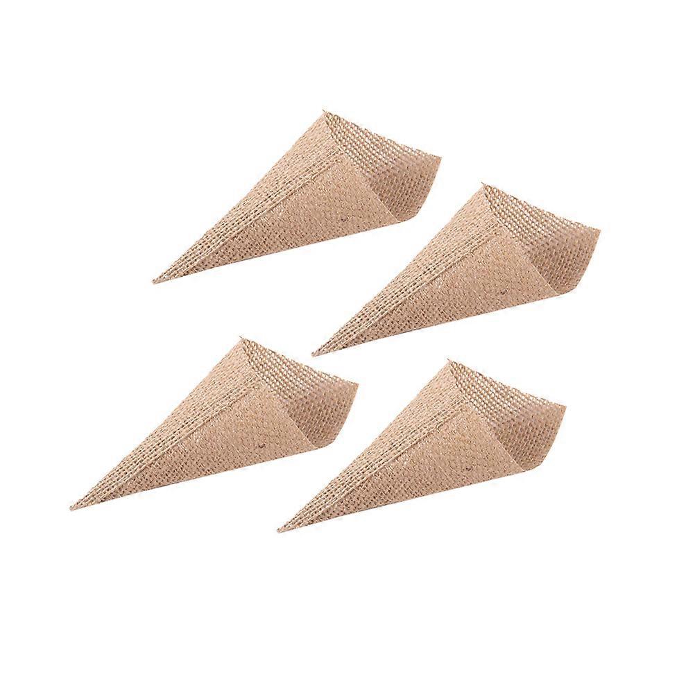 Chic Burlap Cones for Flower Crafts and Decor Perfect DIY Wedding Party Accessory 6 Pieces