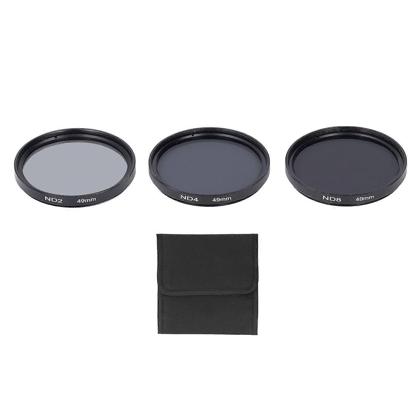 ND Filters Set HD Multi Layer Coating Anti Overexposure Anti Scattered Light Anti Scratch ND2 ND4 ND8 Filters for Shooting Accessory 49mm
