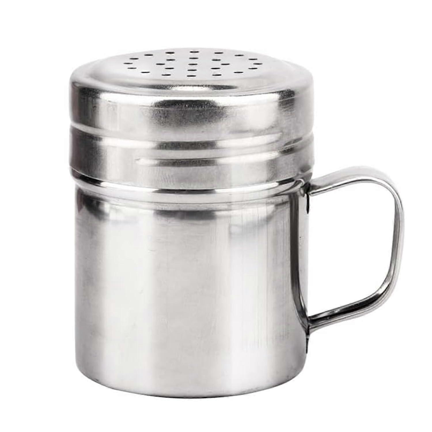 Flour Sugar Salt Shaker Stainless Steel Dredger With Handle Seasoning Bottle With Holes Icing Sugar Duster Spice Bottle