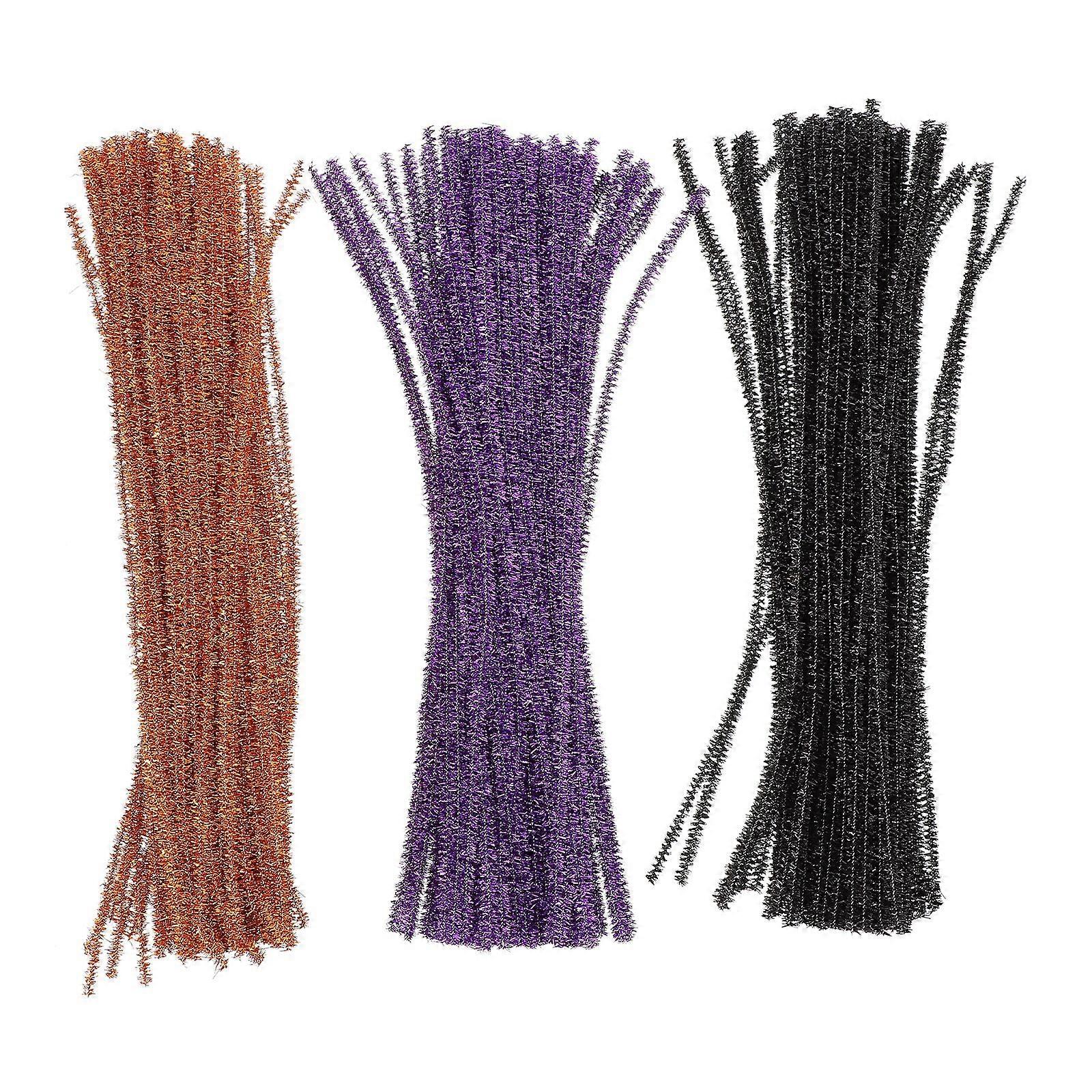 300Pcs Glitter Chenille Stems Colored Chenille Sticks Decorative Chenille Stems